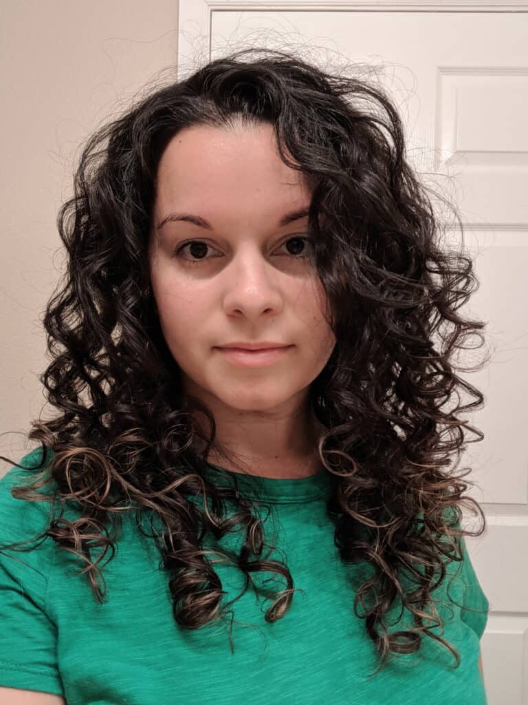 results after using Giovanna LA Hold gel on curly hair