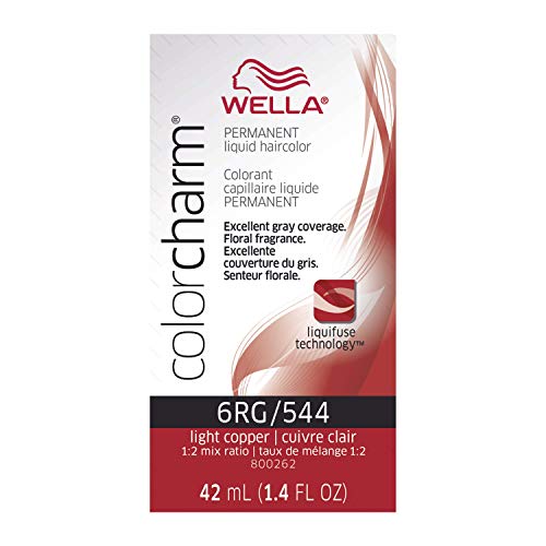 WELLA colorcharm Permanent Liquid Hair Color for Gray Coverage, 6RG Light Copper