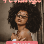 beautiful woman posing with big curly 4c hair