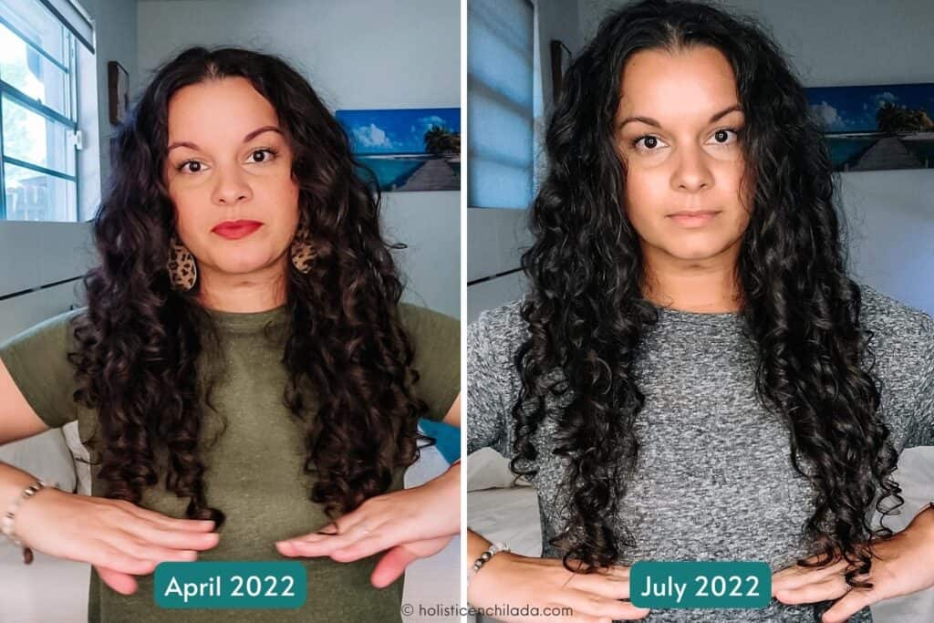 Bounce Curl hair gummies before and after hair growth results