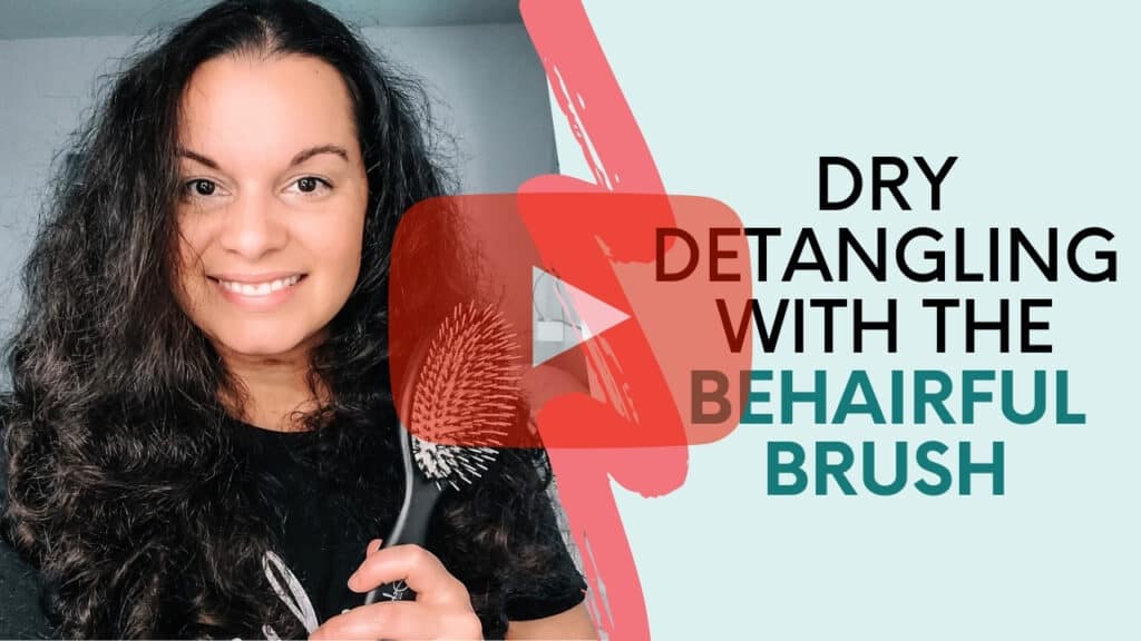 dry detangling with behairful brush on fine curly hair